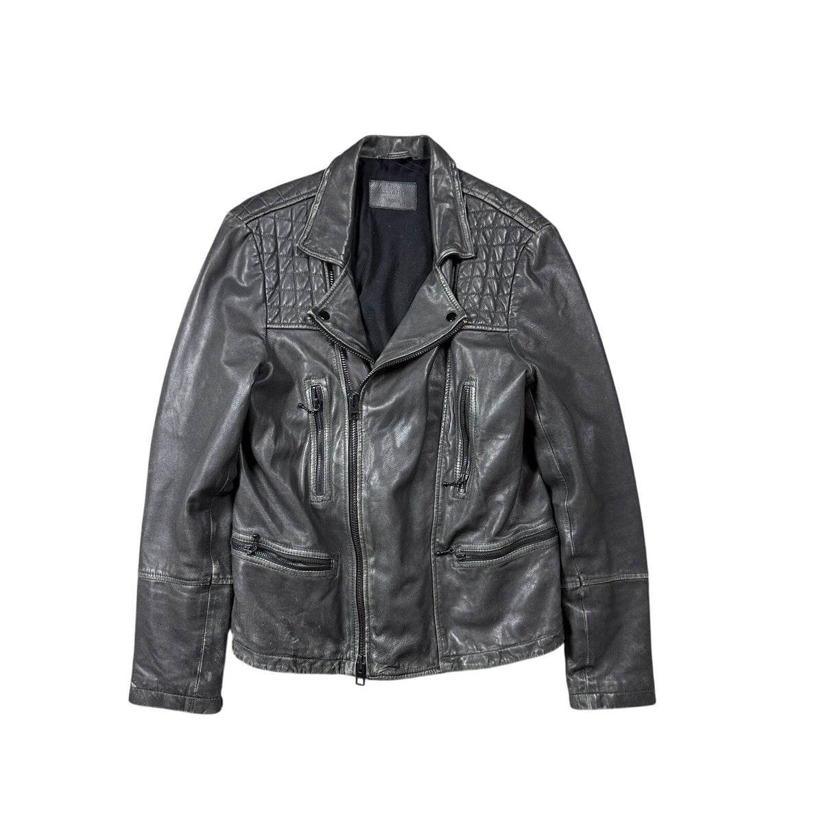 Allsaints Vintage Leather Jacket biker Avant Garde black