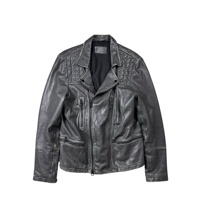 Allsaints Vintage Leather Jacket biker Avant Garde black