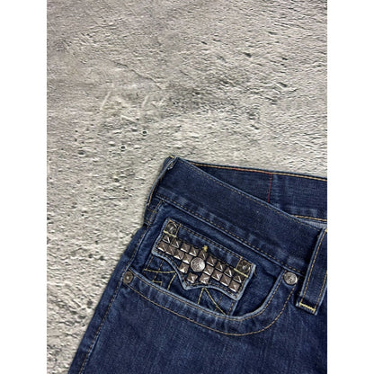 True Religion blue jeans studded Y2K Ricky vintage