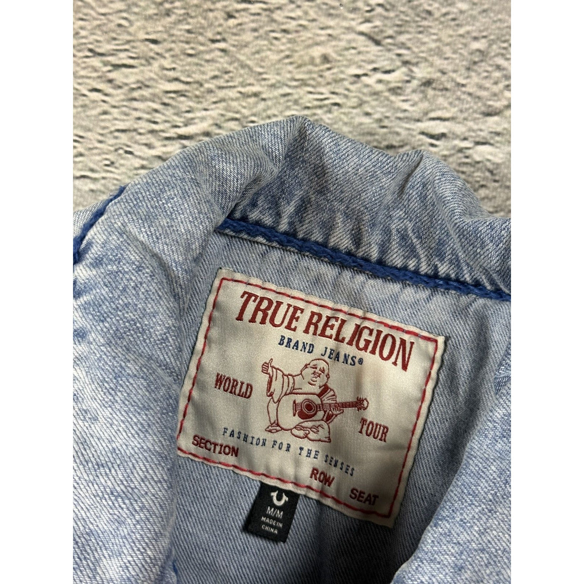 True Religion denim jacket trucker washed blue rope stitch