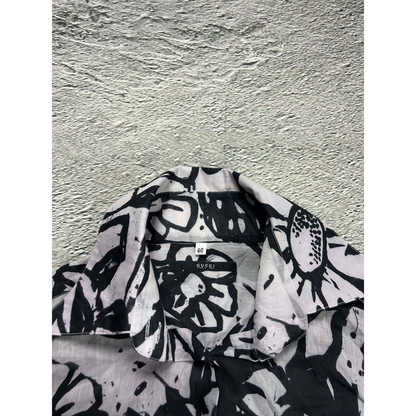 Gucci shirt white black abstract longsleeve Tom Ford era