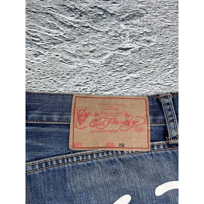 Ed Hardy Christian Audigier vintage jeans big logo pants