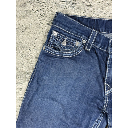 True Religion blue jeans white stitching Y2K bootcut