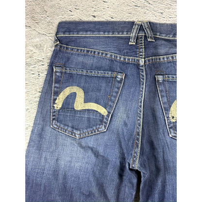 Evisu jeans vintage navy blue white seagulls EU ED