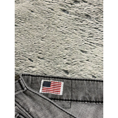 True Religion jeans grey black thick stitching flared Billy