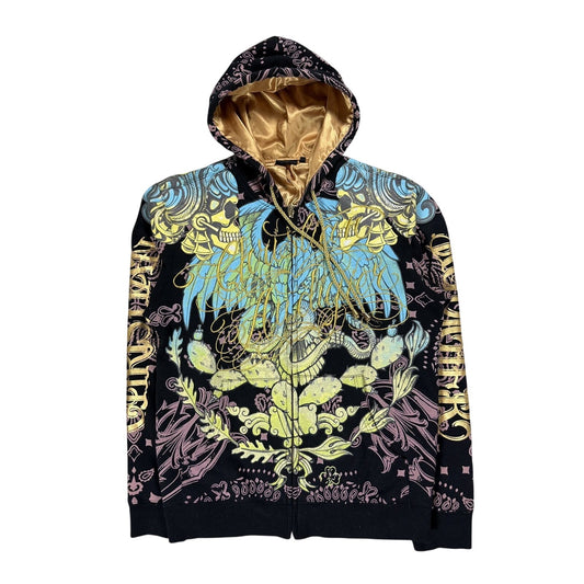 Ed Hardy zip hoodie vintage Christian Audigier gold black