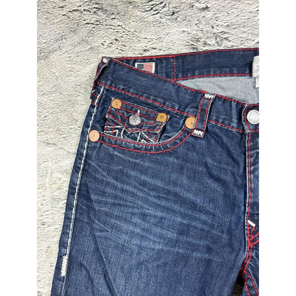 True Religion jeans red white stitch blue Ricky Super T