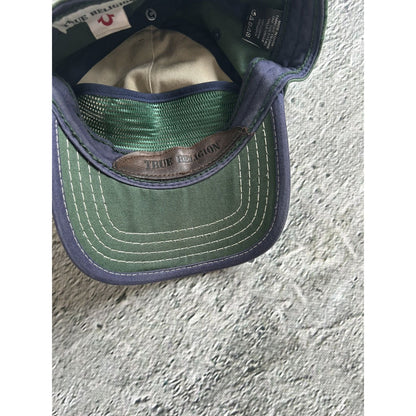 True Religion cap vintage Y2K green white thick stitching