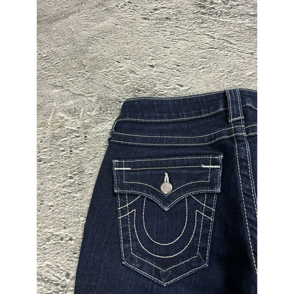 True Religion jeans slim white rhinestones vintage blue