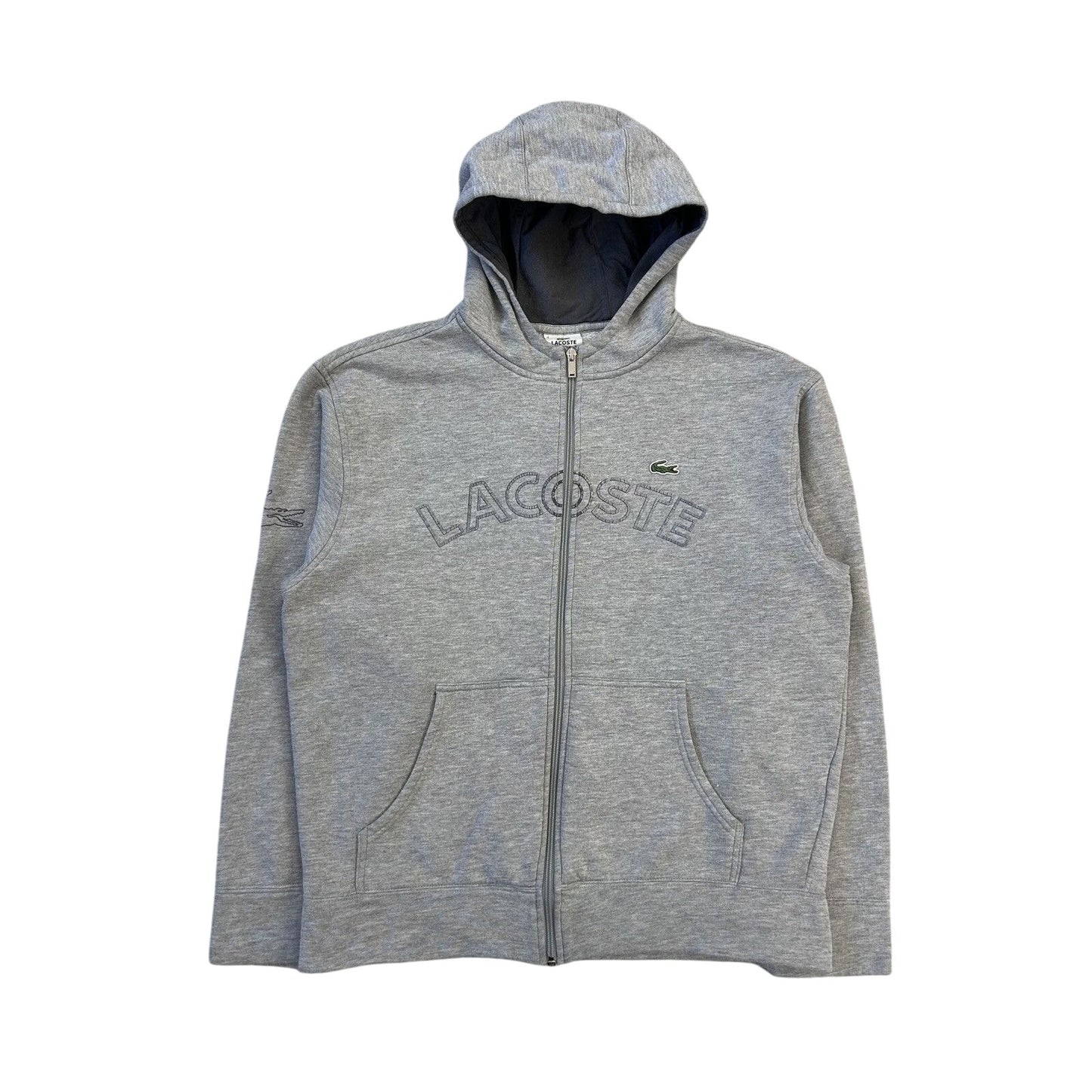 Lacoste zip hoodie big logo grey Sport