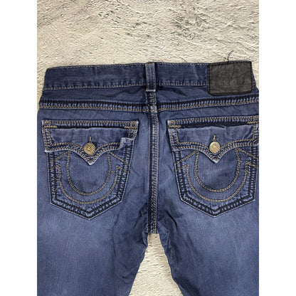 True Religion Billy blue jeans Black thick stitching Y2K