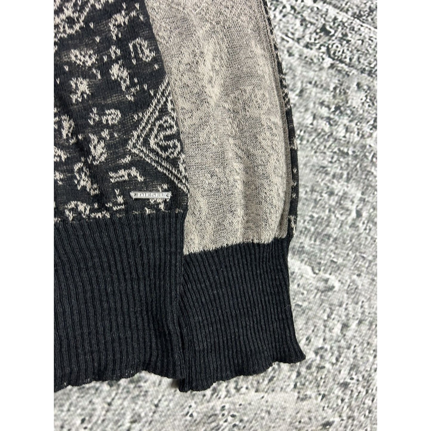 Diesel sweater linen paisley vintage avant garde abstract
