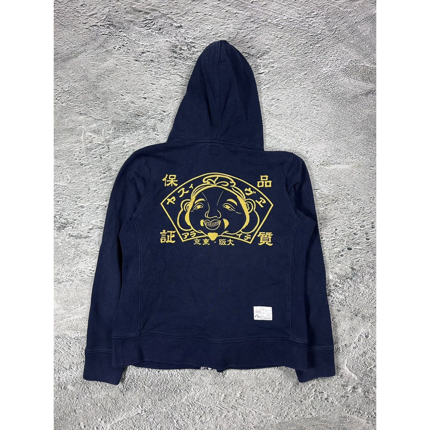 Evisu zip hoodie navy gold logo sweatshirt
