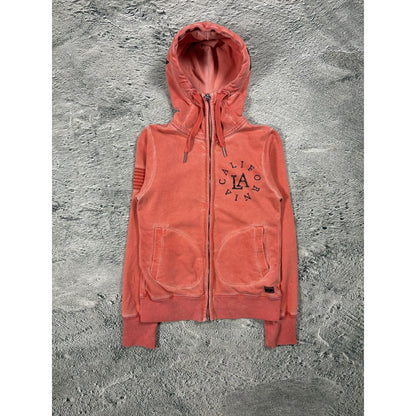 True Religion vintage zip hoodie Orange Rhinestones LA