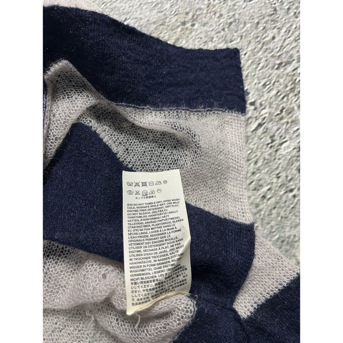 Acne Studios Mohair Sweater Octave SS14 Striped Navy White
