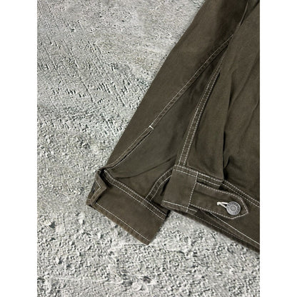 Stussy garage jacket contrast stitch workwear brown