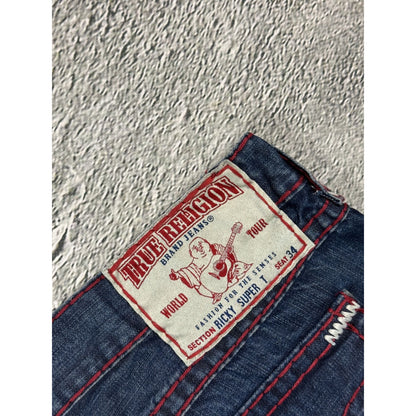 True Religion jeans red white stitch blue Ricky Super T
