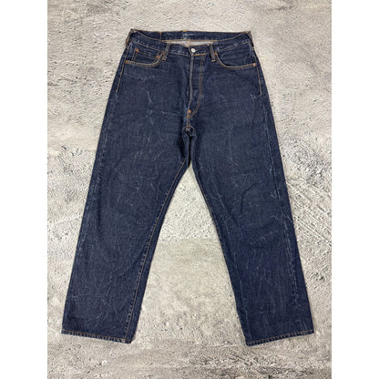 Evisu jeans big logo seagull selvedge denim Y2K navy blue
