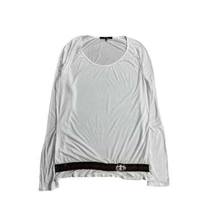 Gucci longsleeve Y2K Tom Ford era white sequin logo