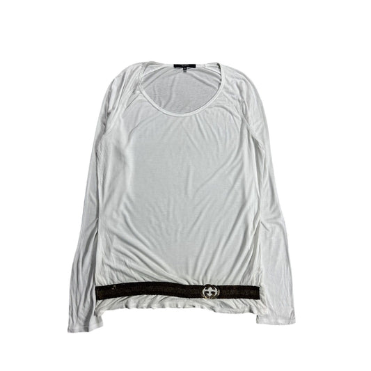Gucci longsleeve Y2K Tom Ford era white sequin logo