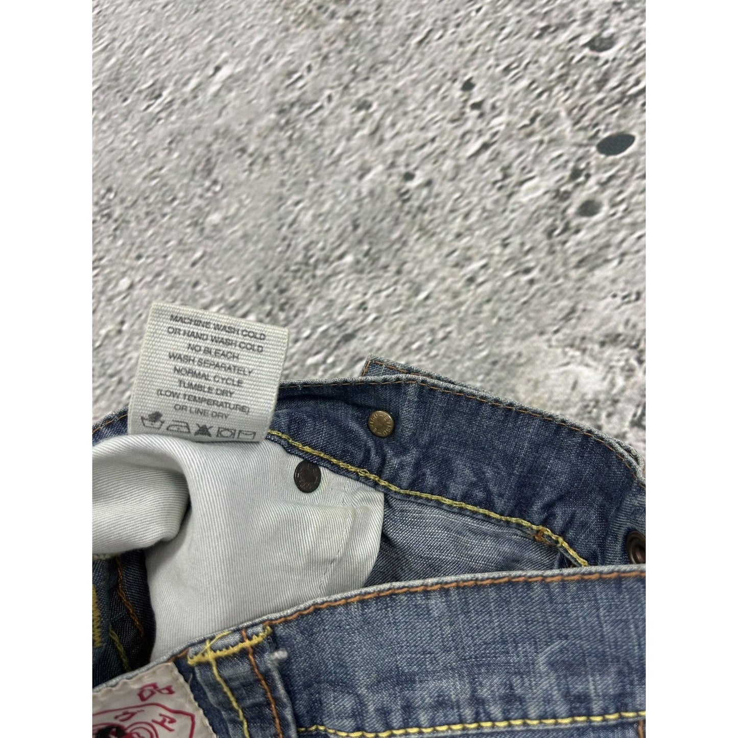 Evisu skirt mini vintage denim red seagulls Y2K