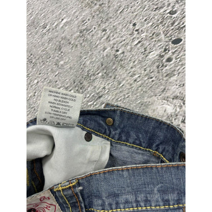 Evisu skirt mini vintage denim red seagulls Y2K