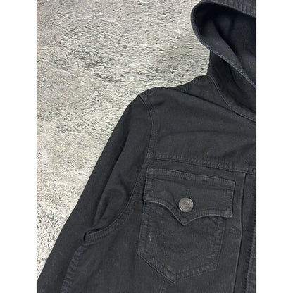 True Religion denim jacket black hooded