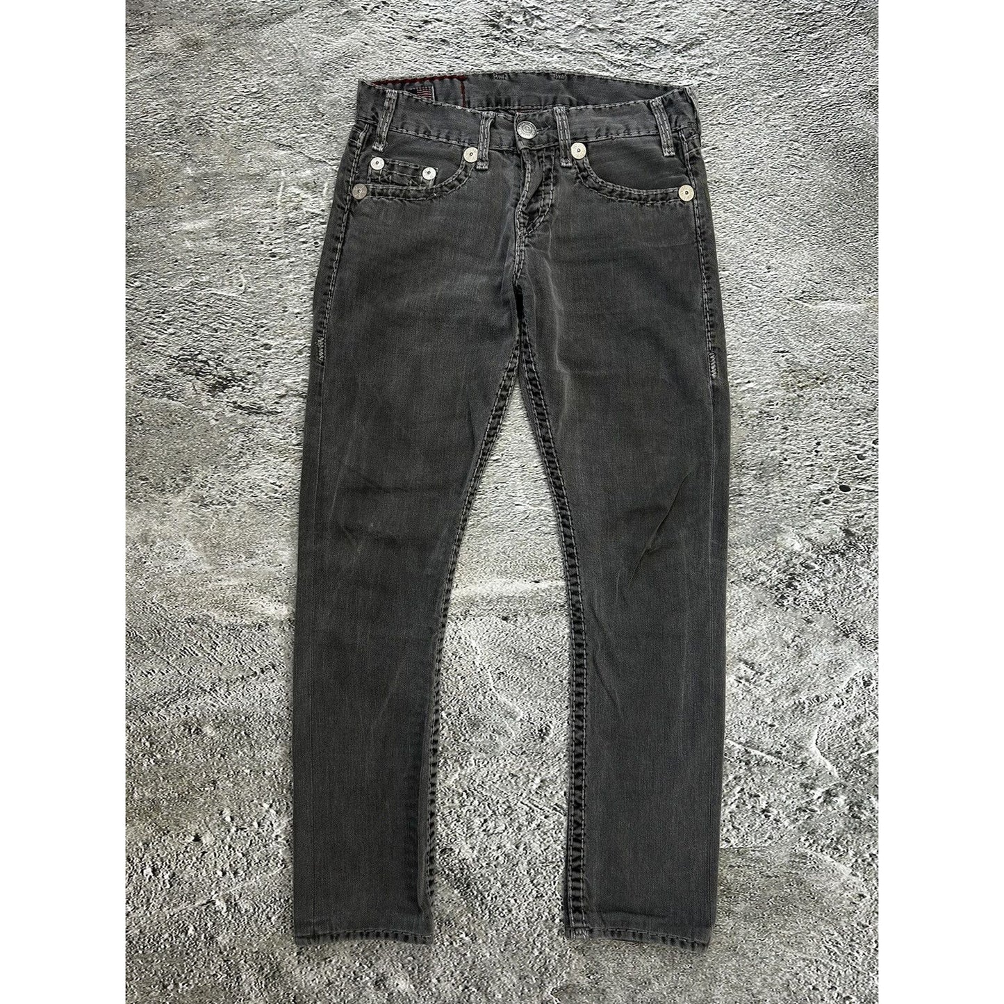 True Religion vintage grey jeans denim pants Y2K