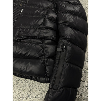 Moncler puffer jacket black hooded sample