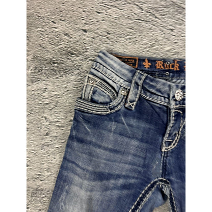 Rock Revival rhinestone glitter jeans Y2K flared denisa