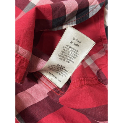 Burberry Brit Red Nova check monogram long sleeve shirt