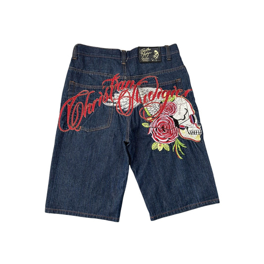 Ed Hardy Christian Audigier vintage jorts shorts denim jeans