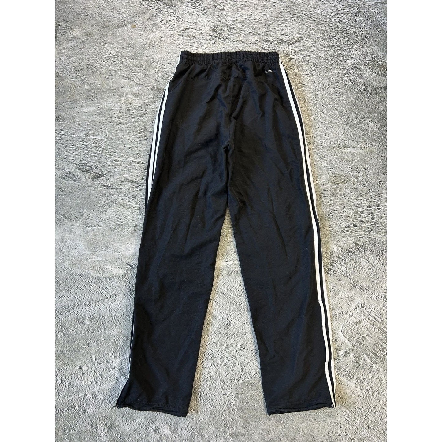 Adidas vintage black track pants small logo 2000s drill Y2K