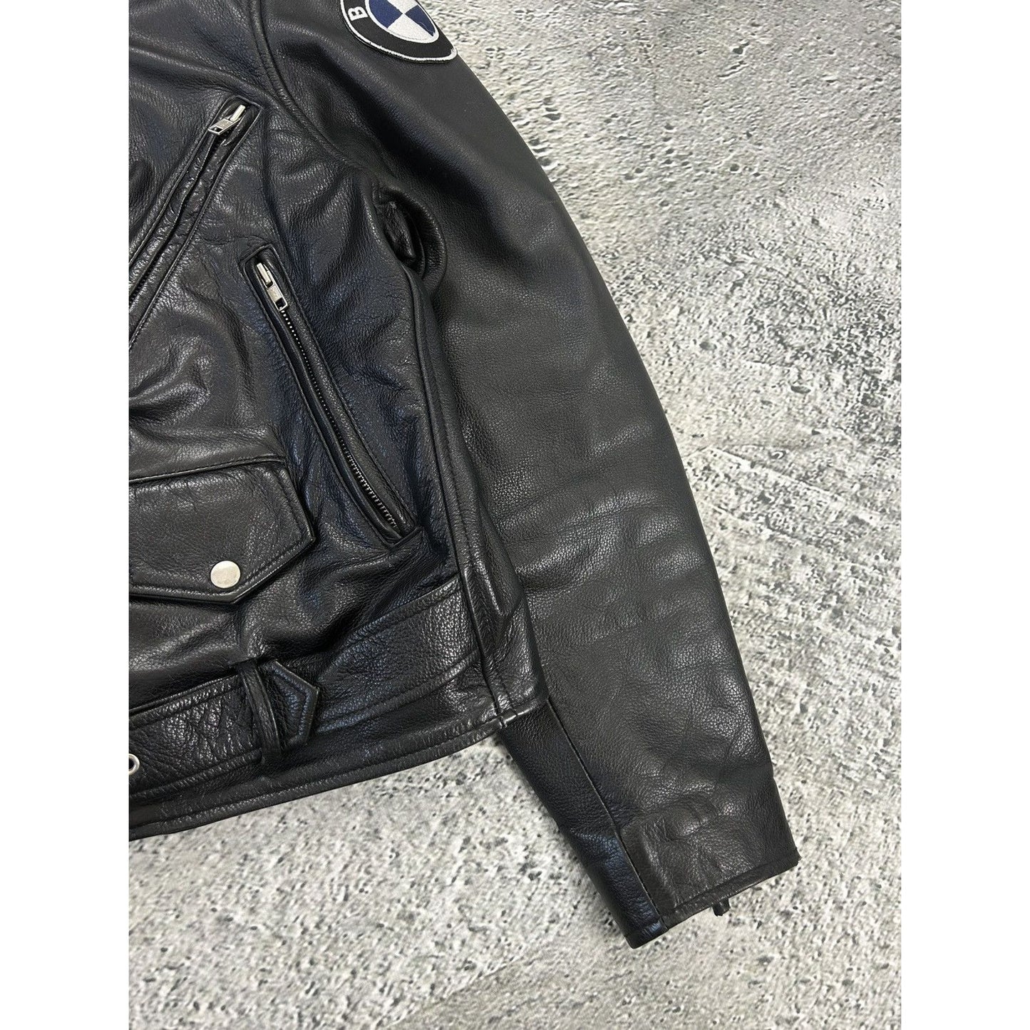 BMW leather Jacket vintage black racing highway Hillbilly