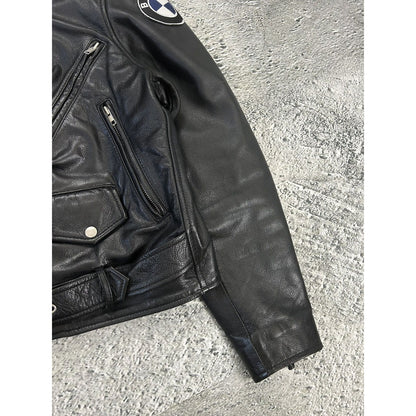 BMW leather Jacket vintage black racing highway Hillbilly