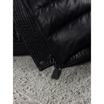 Moncler puffer jacket black hooded sample