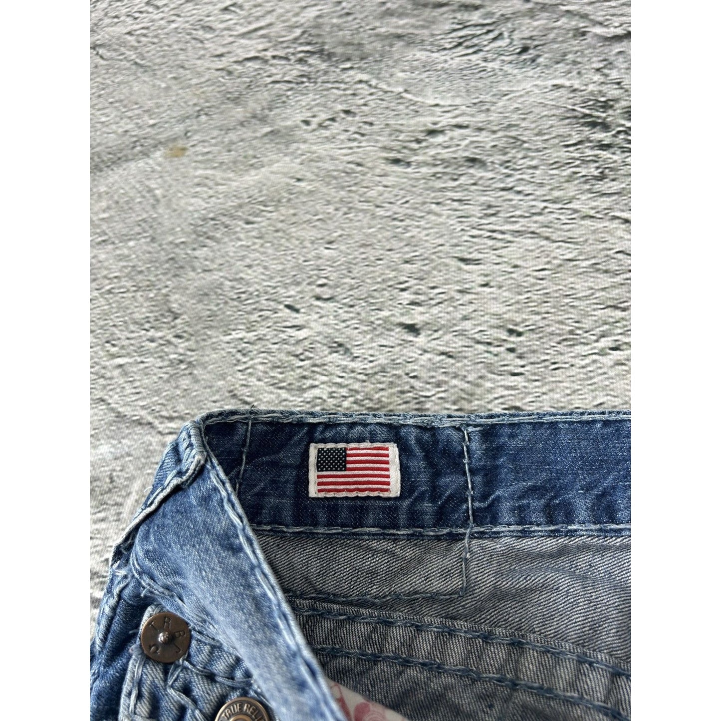 True Religion vintage jeans Blue thick stitching Vince Y2K