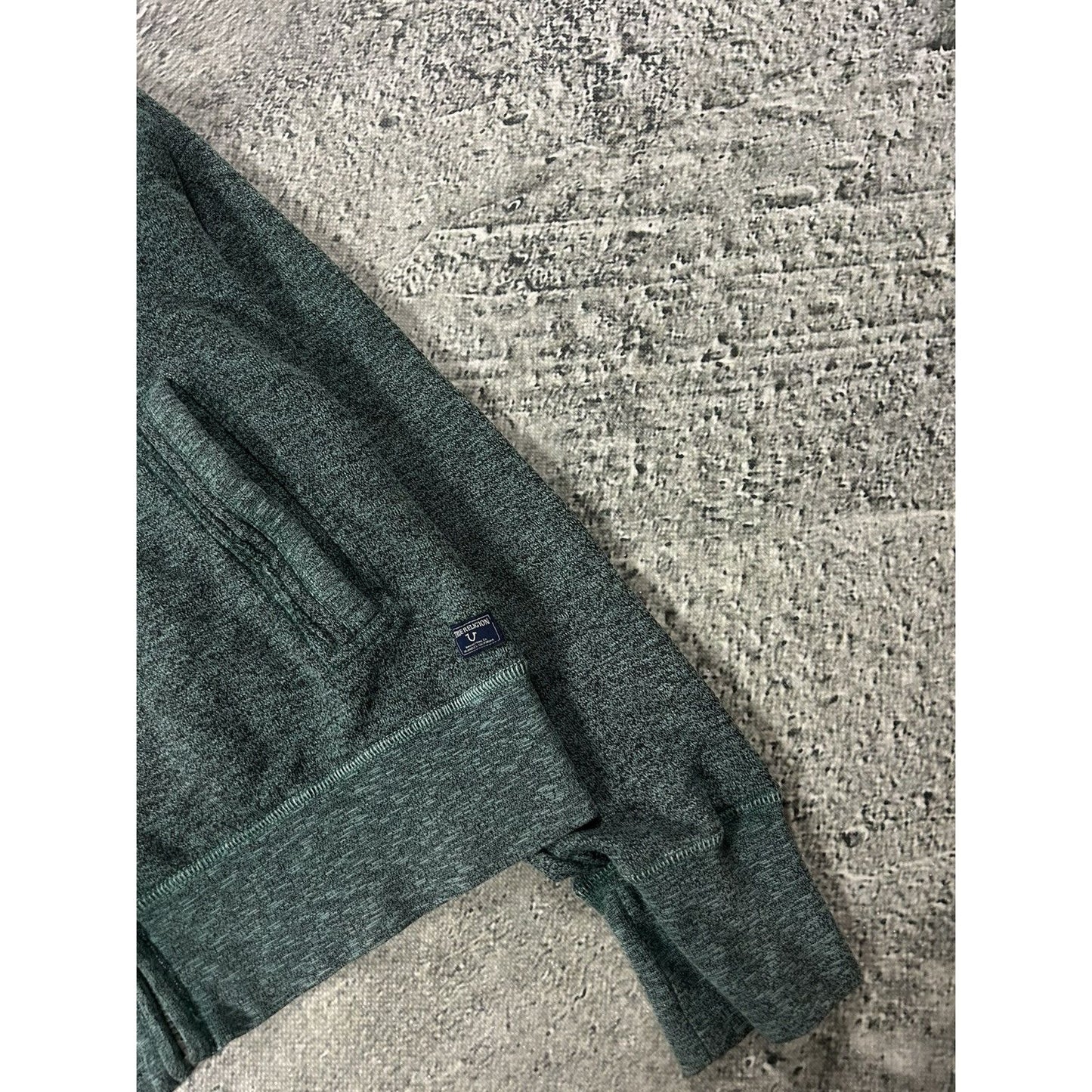 True Religion zip hoodie vintage Skull Green studded