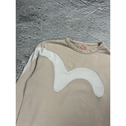 Evisu longsleeve big logo seagull beige white vintage