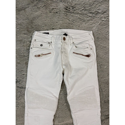 True Religion jeans biker rocco white washed Y2K slim skinny