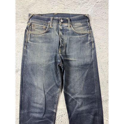 Evisu jeans white daicock big logo blue selvedge denim