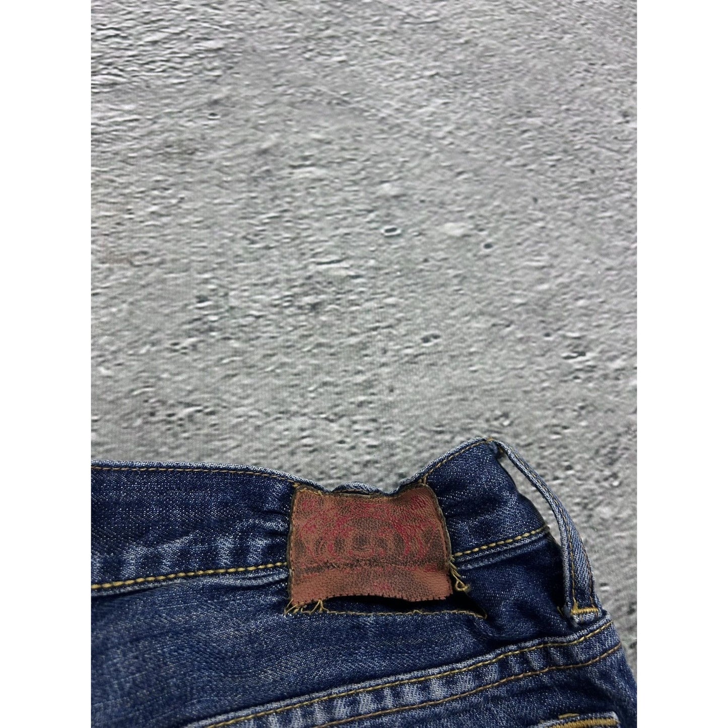 Evisu jeans blue vintage seagull logo white