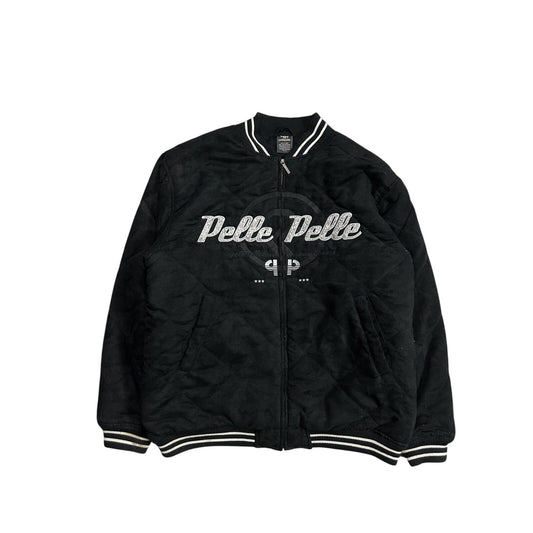 Pelle Pelle jacket big logo 90s black bomber varsity