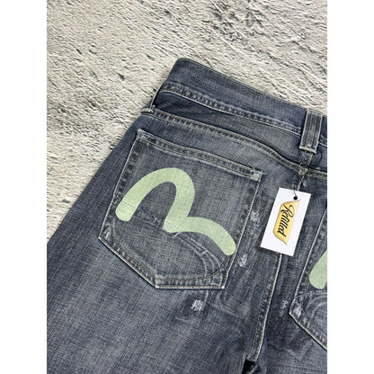 Evisu x Puma vintage navy jeans mint seagulls