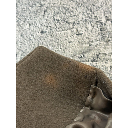 Sandro coat heavy wool khaki green hooded with fur