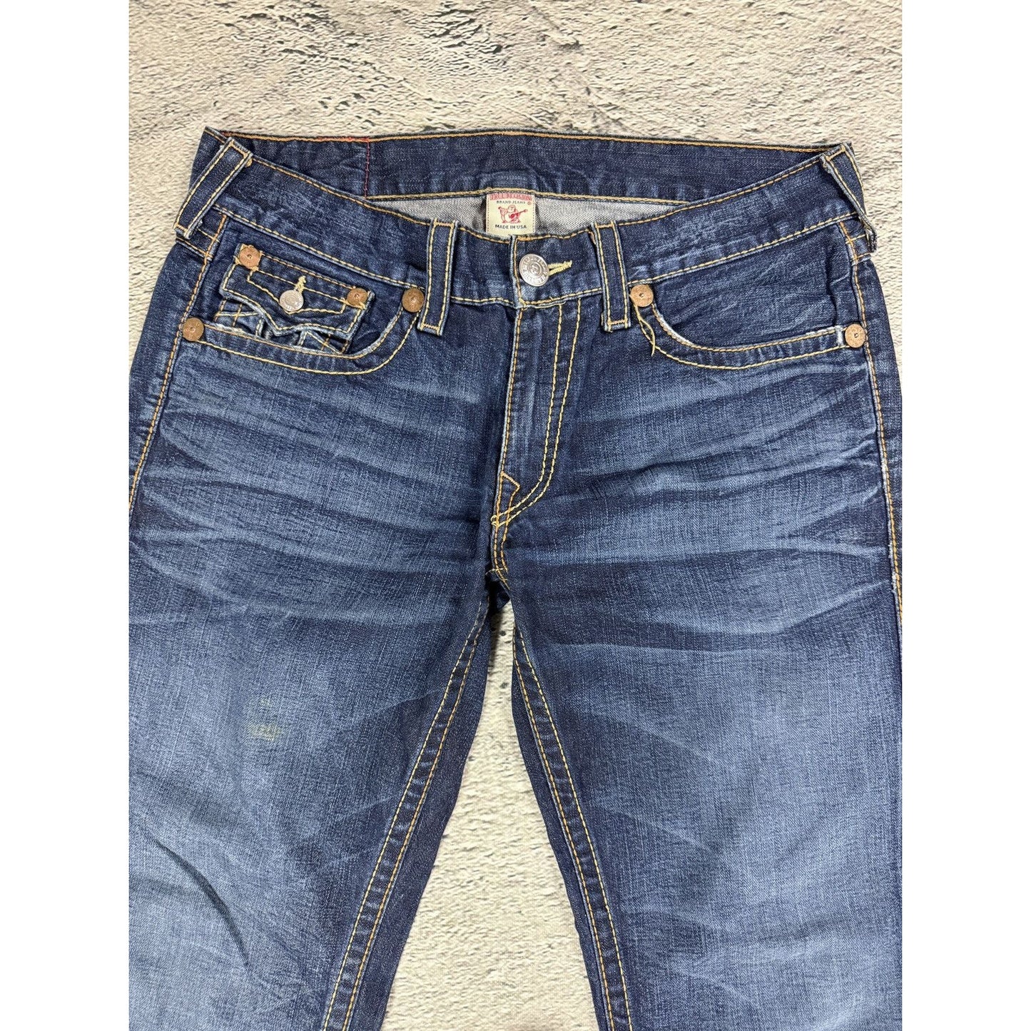 True Religion jeans vintage Ricky denim pants blue big logo