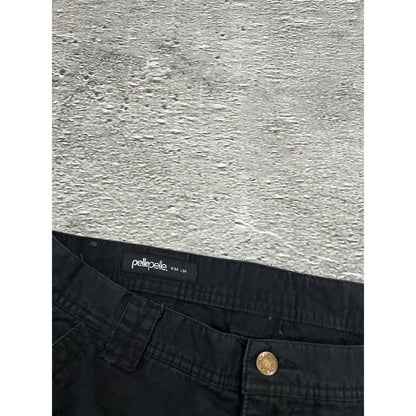 Pelle Pelle vintage black cargo pants small logo Y2K