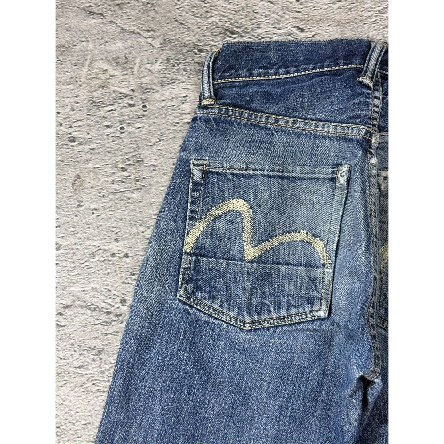 Evisu jeans vintage blue white seagulls baggy