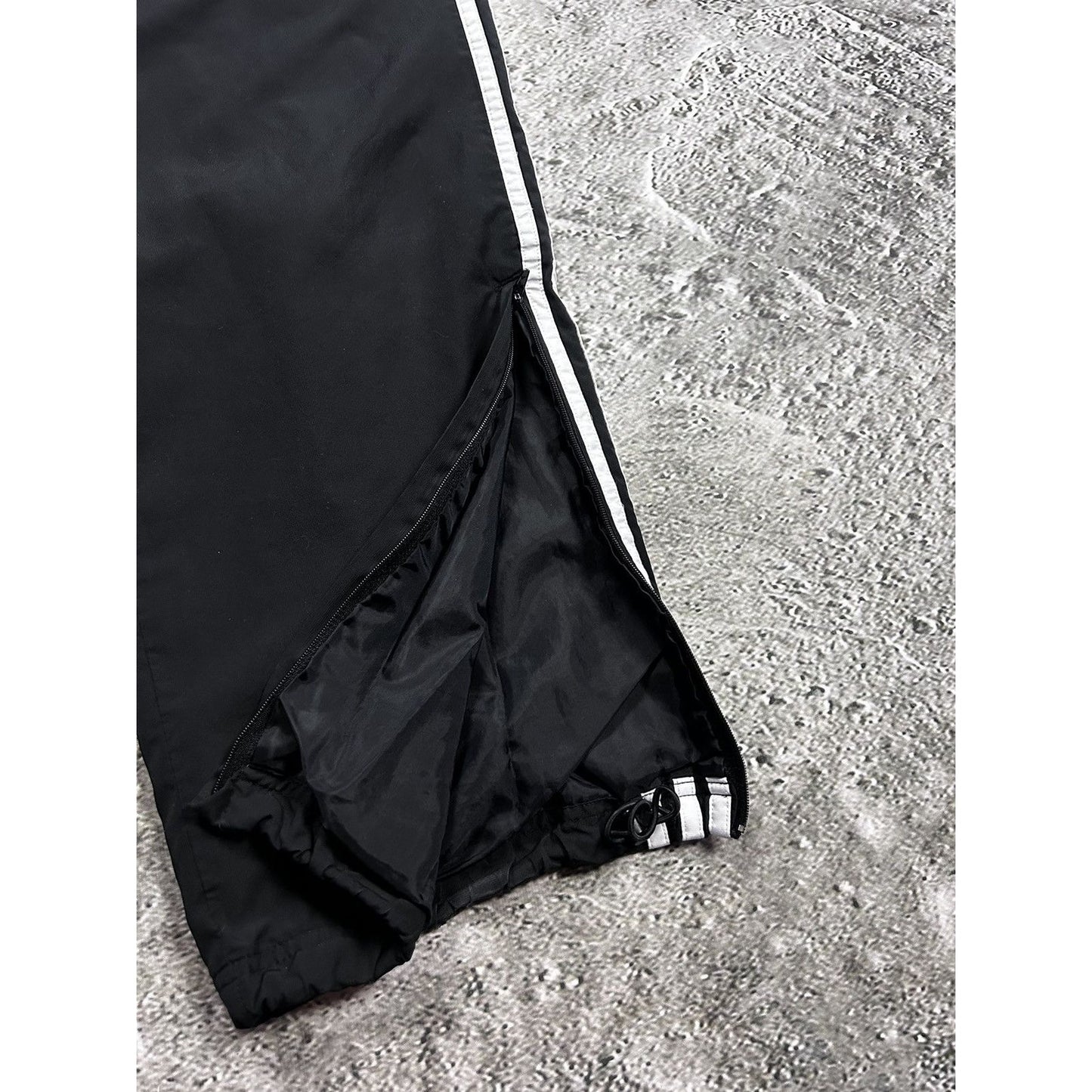 Adidas vintage black nylon track pants small logo 2000s