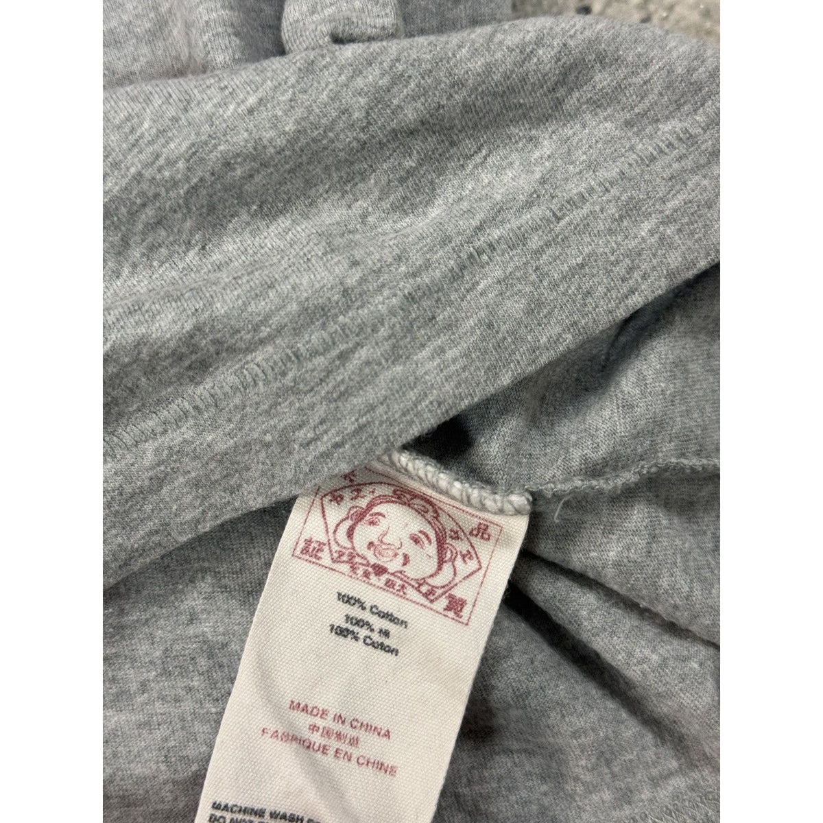 Evisu T-shirt big logo buddah gray purple Y2K